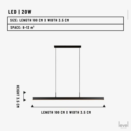 Orust Minimalist Nordic Chandelier - long 100cmTwo-color - Level Decor