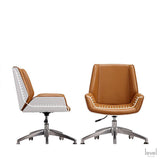 Designer Leather Solid Wood Office Chair - Level Decor