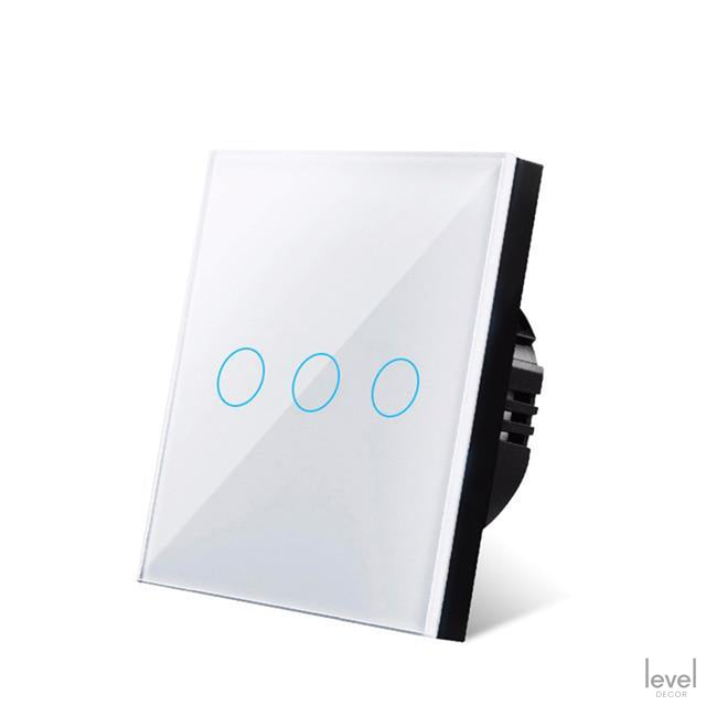 LED 2 Gang Crystal Tempered Glass Wall Light Touch Switch - Level Decor