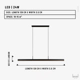 Orust Minimalist Nordic Chandelier - long 120cmTwo-color - Level Decor