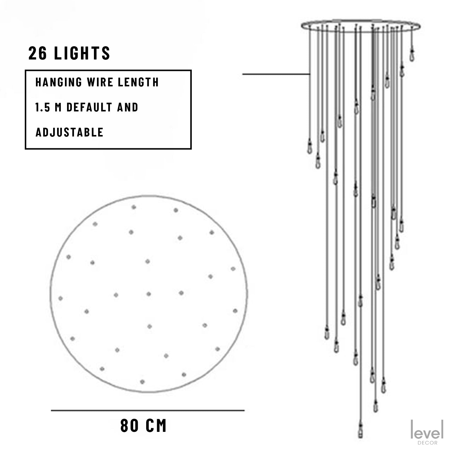 Falling Droplets Crystal LED Pendant - 26 Lights / Gold bronze - Level Decor