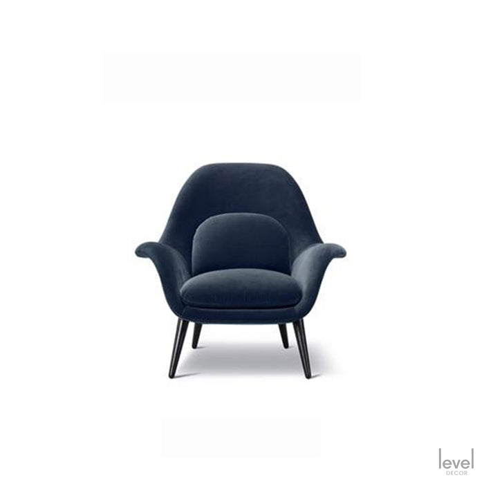 Designer Nordic Single Lounge Sofa Chair - Blue and Black - Level Decor