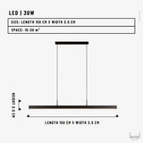 Orust Minimalist Nordic Chandelier - long 150cmTwo-color - Level Decor