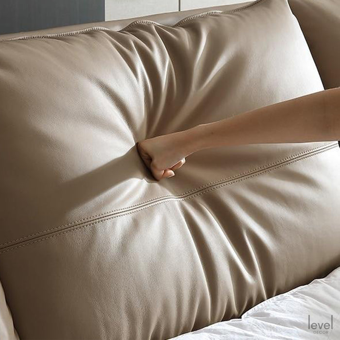 Jayden Italian Minimalist Leather Bed - Level Decor