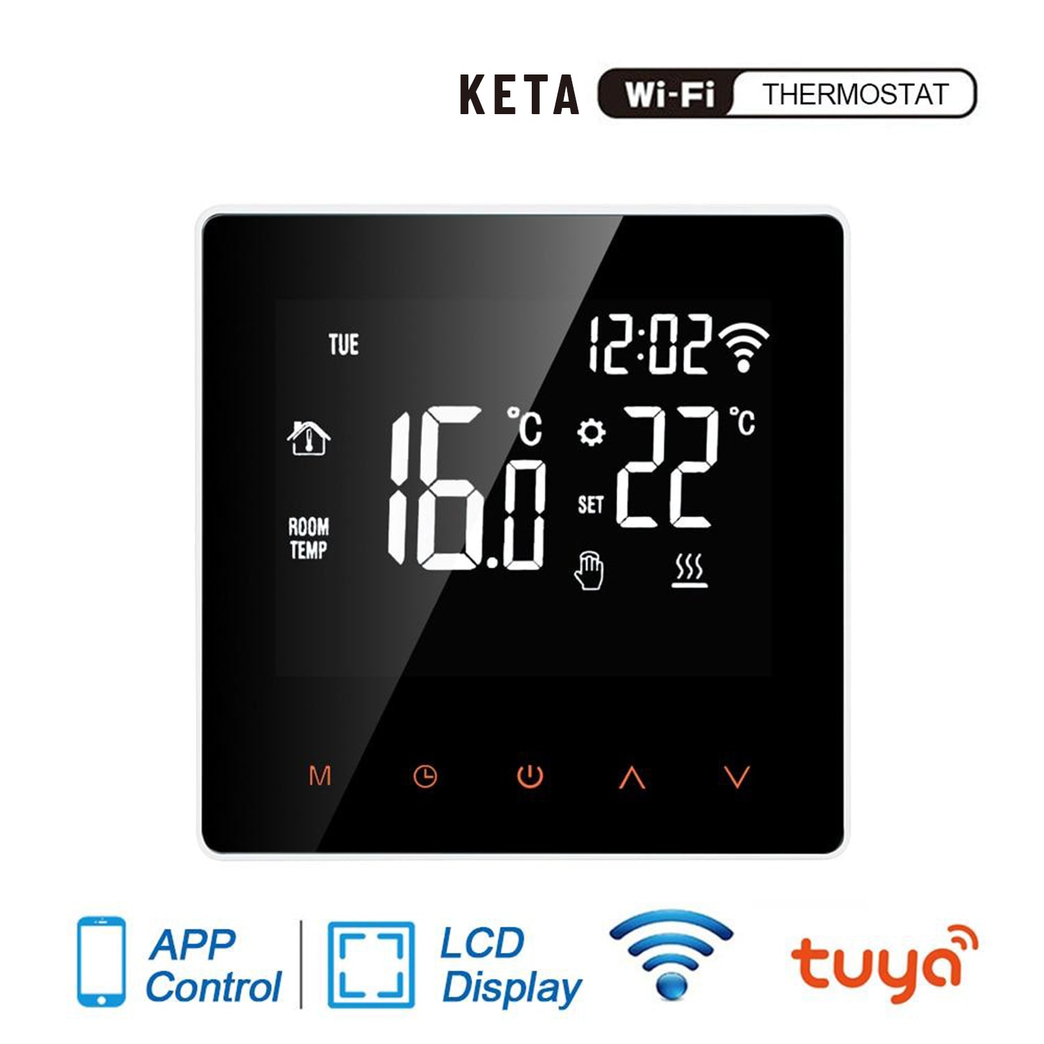 KETA WiFi Smart Thermostat | with Remote Controller for Google Home, Alexa - Level Decor