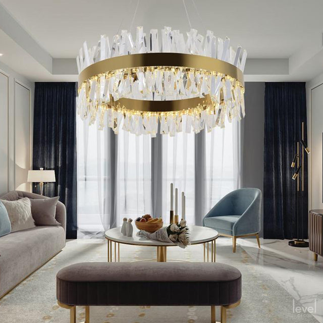 Nîmes Crystal LED Chandelier - gold / NOT Dimmable / Dia120cm, Warm Light (3000K) - Level Decor