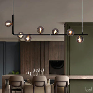 Stylish Metal And Glass Kitchen Island Chandelier Lamp - Level Decor