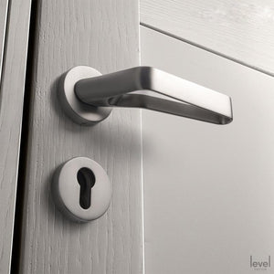 Contemporary Nickel Door Handle - Level Decor