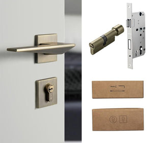American Style Anti-theft Door Handle - Brushed Beige Grey / 72mm / 50mm - Level Decor