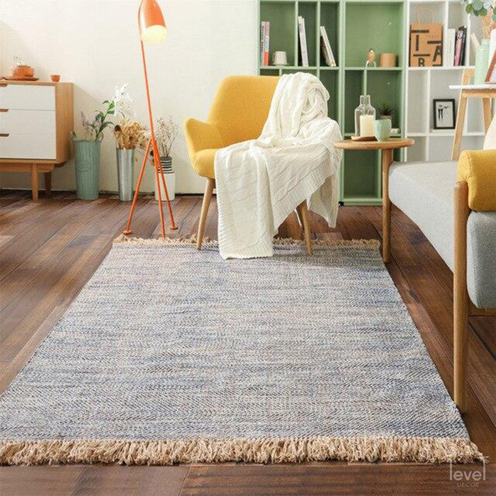 Nordic Bohemian Style Tassel Hand-Woven Rug - Imported from India - Level Decor