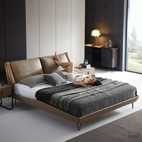 Jayden Italian Minimalist Leather Bed - Level Decor