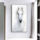 Nordic Style White Horse Canvas Painting - Level Decor
