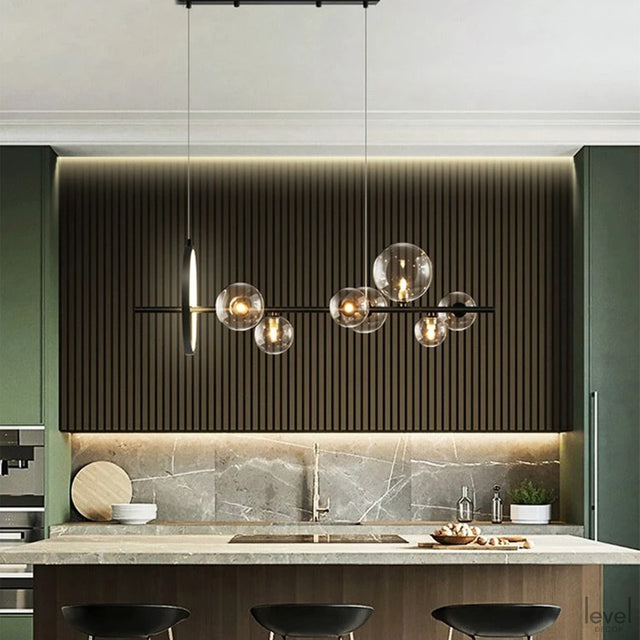 Modern LED Glass Ball Chandelier Lamp - Level Decor