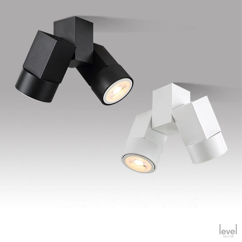 Adjustable Double Spotlight White/Black | Ceiling Light | Level Decor