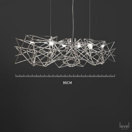 Nordic Luxury Meshed-Style Pendant Light - 90cm-chrome / warm light - Level Decor