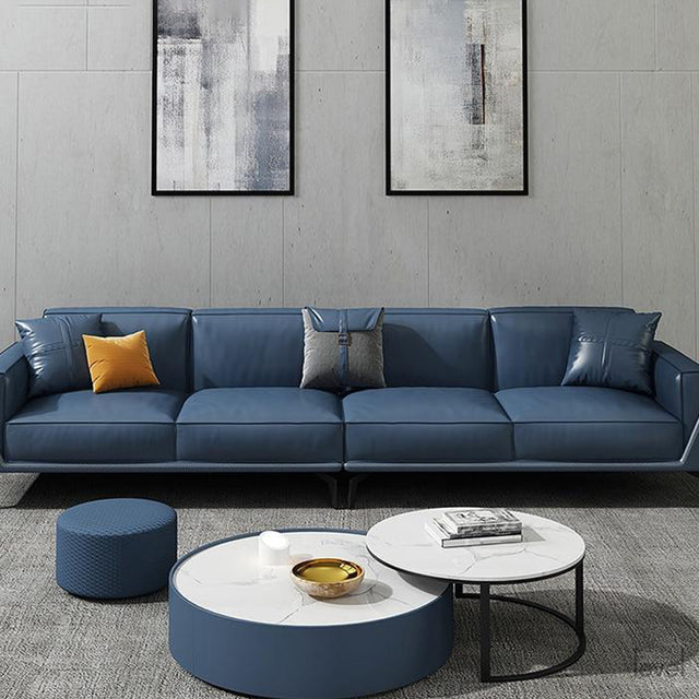 Francesca Neo-modern Genuine Leather Sofa - Level Decor