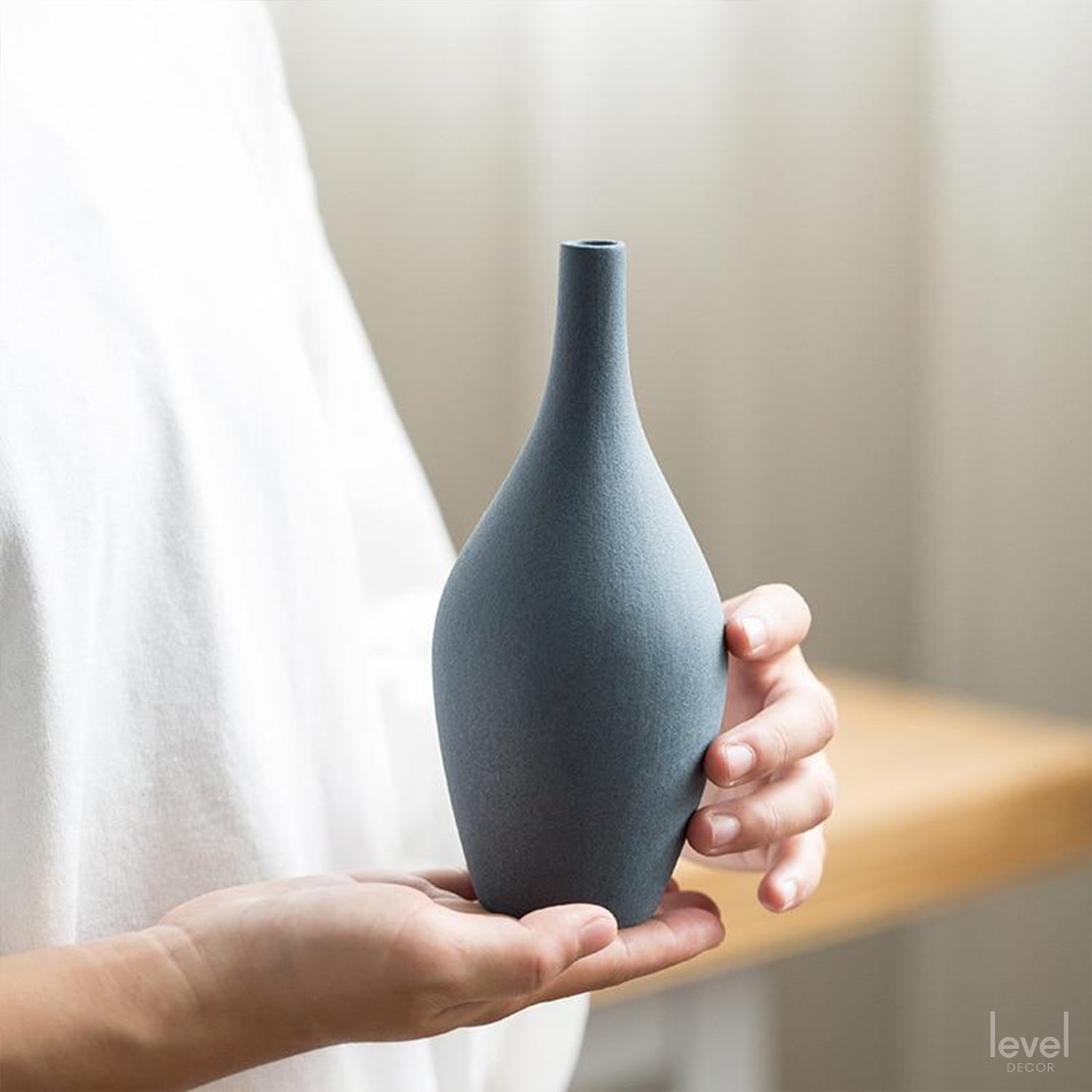 Zen Black Nordic Mediterranean Blue European Ceramic Vase - Level Decor