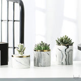 Nordic Marble Pattern Ceramic Iron Art Vase - Level Decor