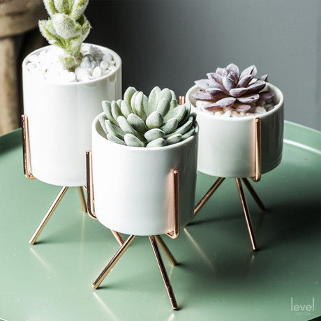 Minimalist Nordic Style Ceramic Iron Art Vase - Level Decor