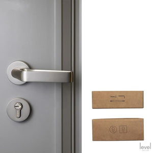 Contemporary Nickel Door Handle - Dummy Lock / 72mm / 50mm - Level Decor