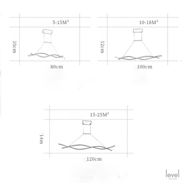 Wave Avize Lustre Pendant Light - Level Decor