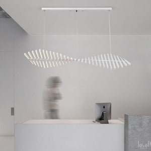 Nordic Fishbone Designer Chandelier - White lamp body / 30 Heads 145x47cm / Brightness Dimmable - Level Decor