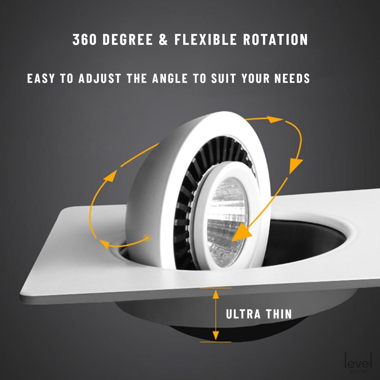360 Degree Rotating Recessed Light - Level Decor