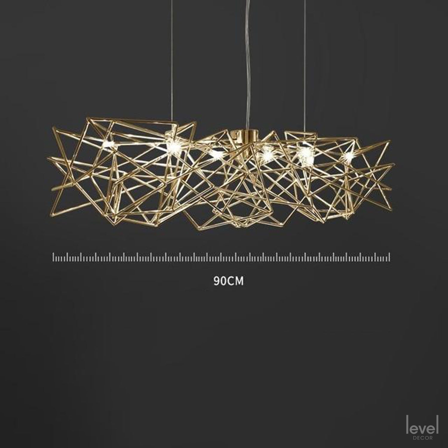 Nordic Luxury Meshed-Style Pendant Light - 90cm-gold / warm light - Level Decor