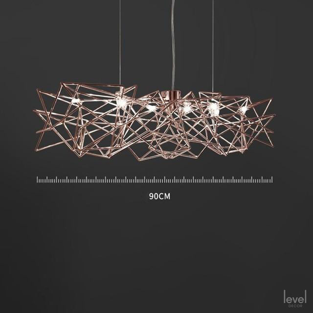 Nordic Luxury Meshed-Style Pendant Light - 90cm-rose gold / warm light - Level Decor