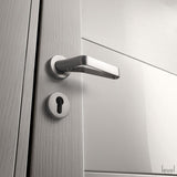 Contemporary Nickel Door Handle - Level Decor