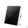 LED 2 Gang Crystal Tempered Glass Wall Light Touch Switch - Black/White 1 Gang - Level Decor