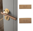 Walnut American Style Door Handle - Light Gold with Dummy Lock / 72mm / 55mm - Level Decor
