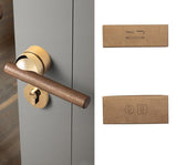 Walnut American Style Door Handle - Light Gold with Dummy Lock / 72mm / 55mm - Level Decor