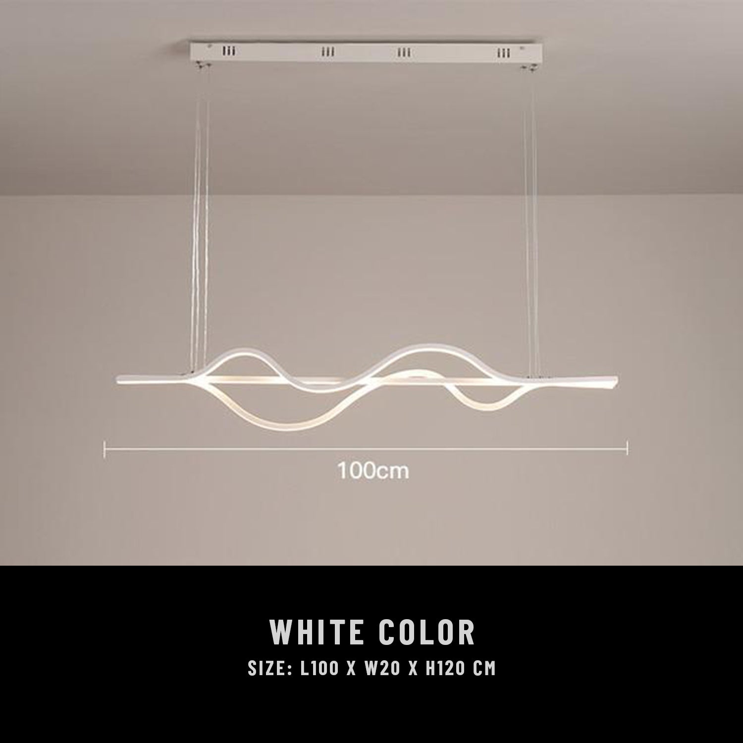 Wave Glam Modern Pendant Light - Matte White / Dimmable RC - Level Decor