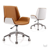 Designer Leather Solid Wood Office Chair - Level Decor