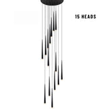 LED Long Downlight Chandelier - 15 heads - Level Decor