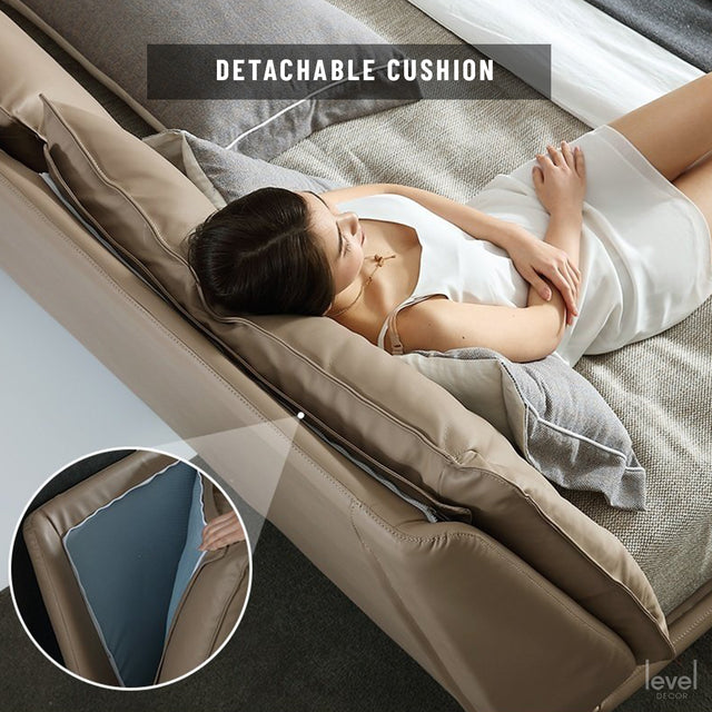 Jayden Italian Minimalist Leather Bed - Level Decor