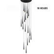 LED Long Downlight Chandelier - 18 heads - Level Decor