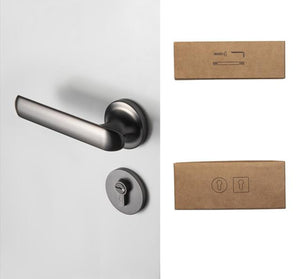 American Style Anti-theft Door Handle - Black with Dummy Lock / 72mm / 55mm - Level Decor