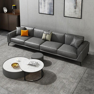 Francesca Neo-modern Genuine Leather Sofa - Level Decor