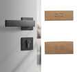 Grey Brushed Wooden Door Handle - Dummy Lock - Level Decor