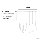 Falling Droplets Crystal LED Pendant - 6 Lights / Gold bronze - Level Decor