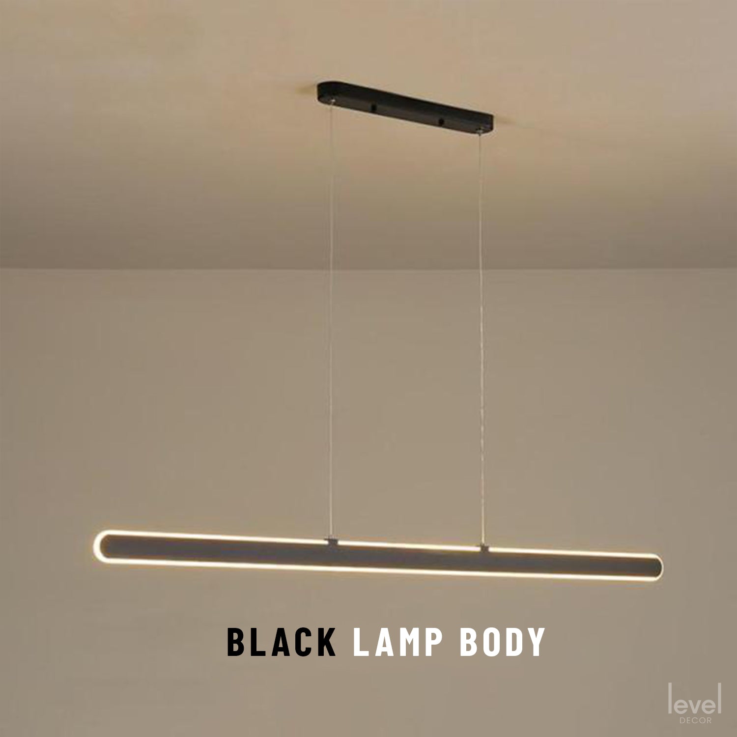 Gräsö Modern LED Chandelier - Black Lamp Body / Length 100cm / Brightness Dimmable - Level Decor