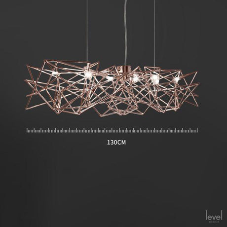 Nordic Luxury Meshed-Style Pendant Light - 130cm-rose gold / warm light - Level Decor