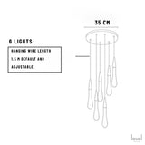 Falling Droplets Crystal LED Pendant - 6 Lights 2 / Gold bronze - Level Decor
