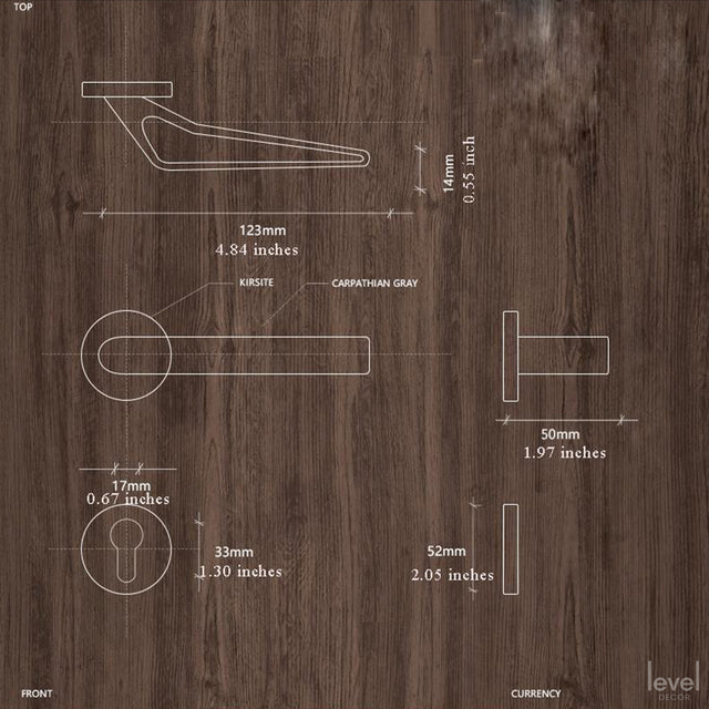 Contemporary Nickel Door Handle - Level Decor