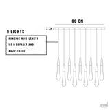 Falling Droplets Crystal LED Pendant - 9 Lights / Gold bronze - Level Decor