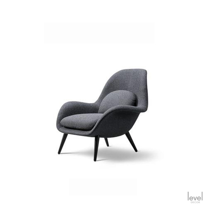 Designer Nordic Single Lounge Sofa Chair - Gray and Black - Level Decor