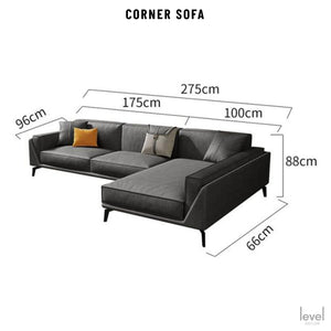 Francesca Neo-modern Genuine Leather Sofa - Corner Sofa - Level Decor