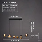 Alnön Nordic Glass Ball Chandelier - 6 Heads / Clear Glass / 3 colors no remote - Level Decor